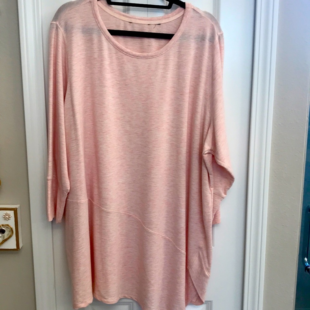 H by Halston French Terry Asymmetric Hem Top
